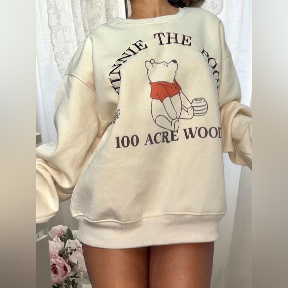 Oversized Cream Winnie the Pooh Sweater | Cozy Disney Vibes